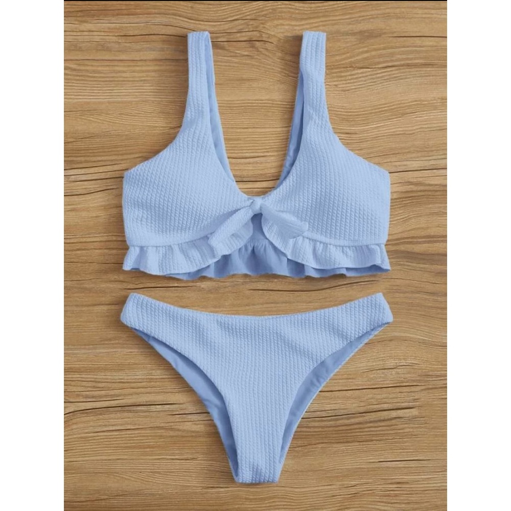 Textured Knot Bikini Set